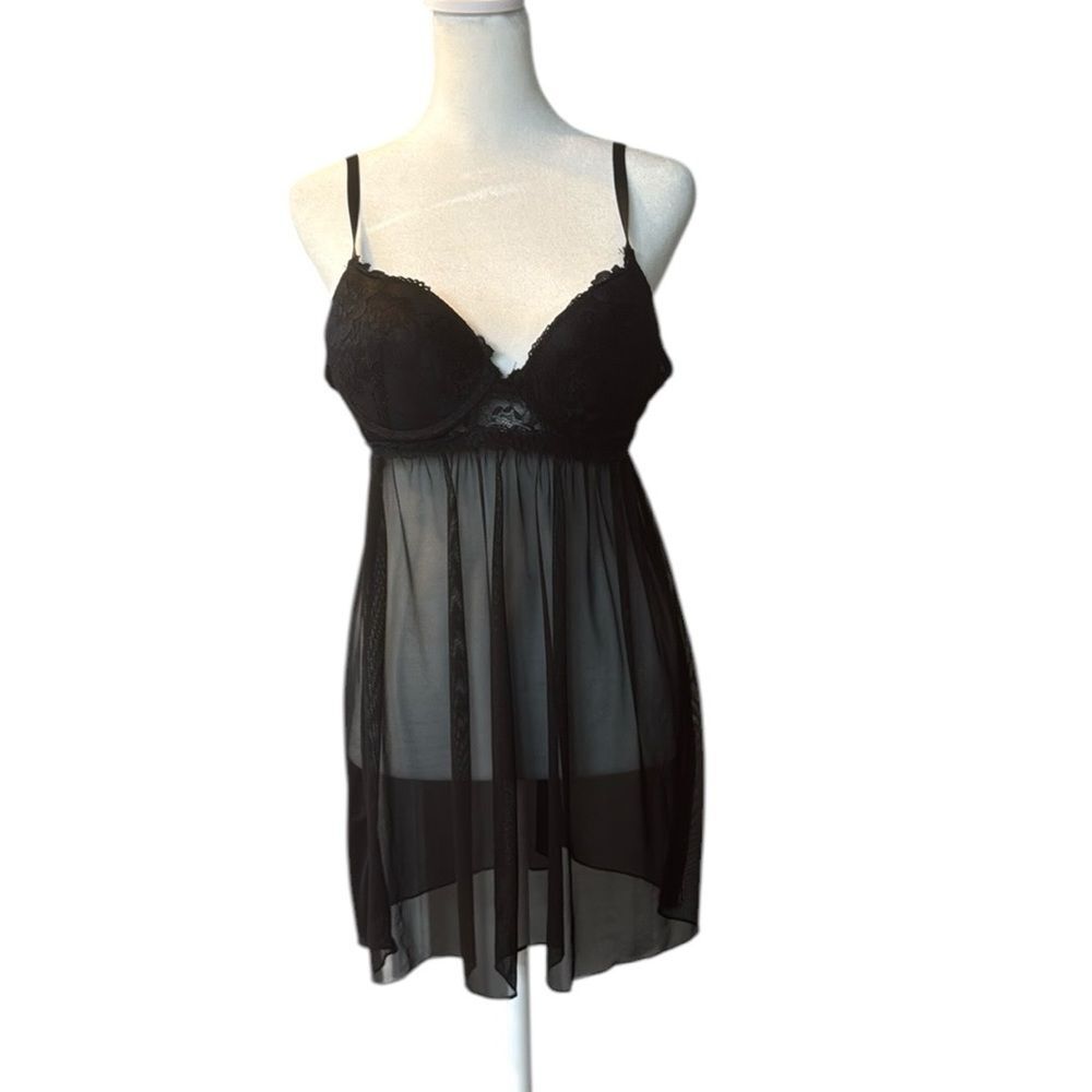 Frederick's Of Hollywood Black Babydoll‎ Size Medium